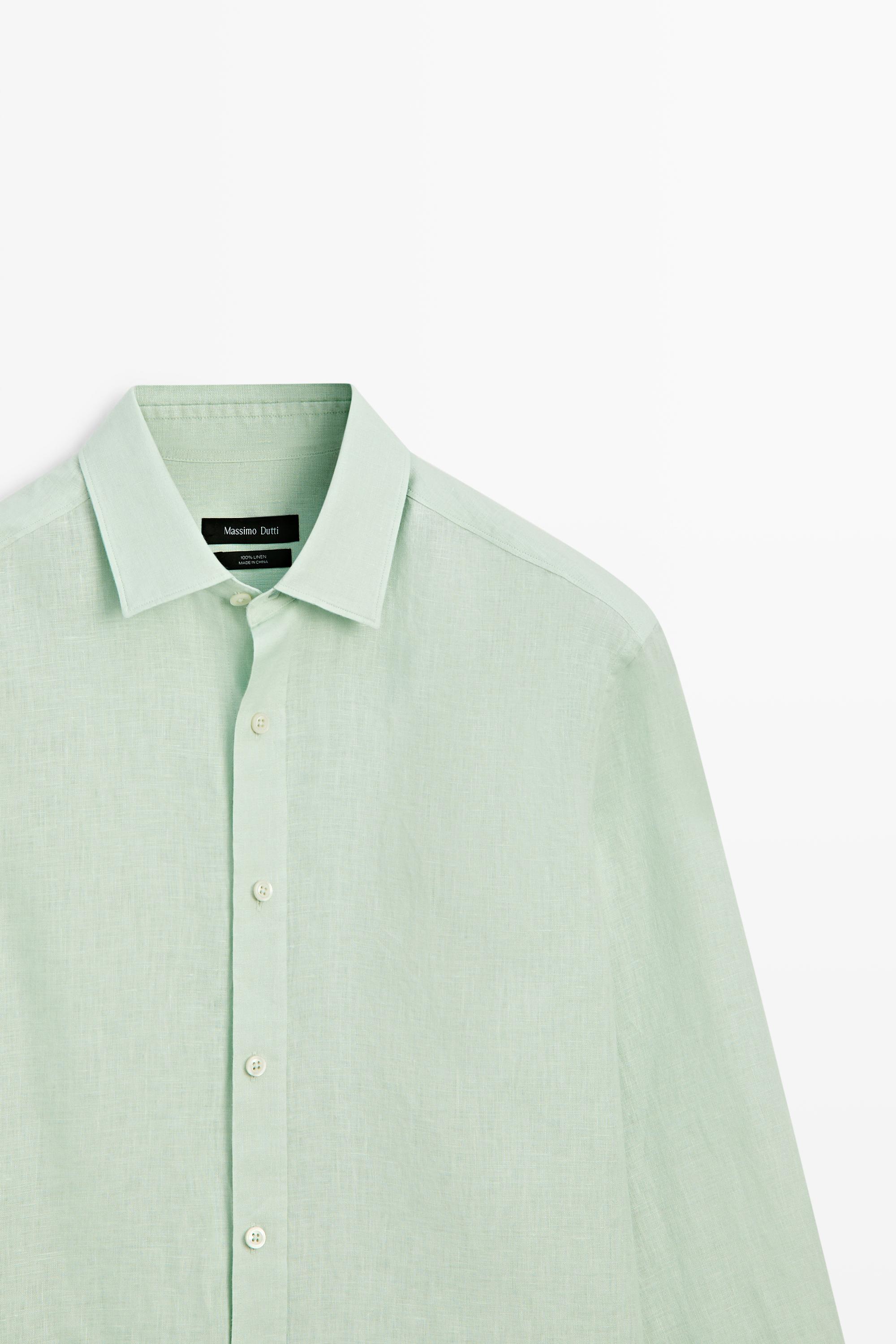 Slim fit 100% linen shirt